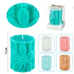 POLASUP - Set 4 velas perfumadas con motivos florales tonos azules rosas café blancos son ideales como regalo