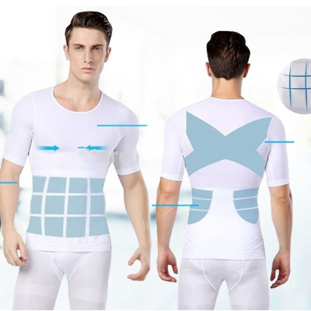 GENERICO - Camiseta Reductora Hombre Elimina Toxinas xxl Blanca