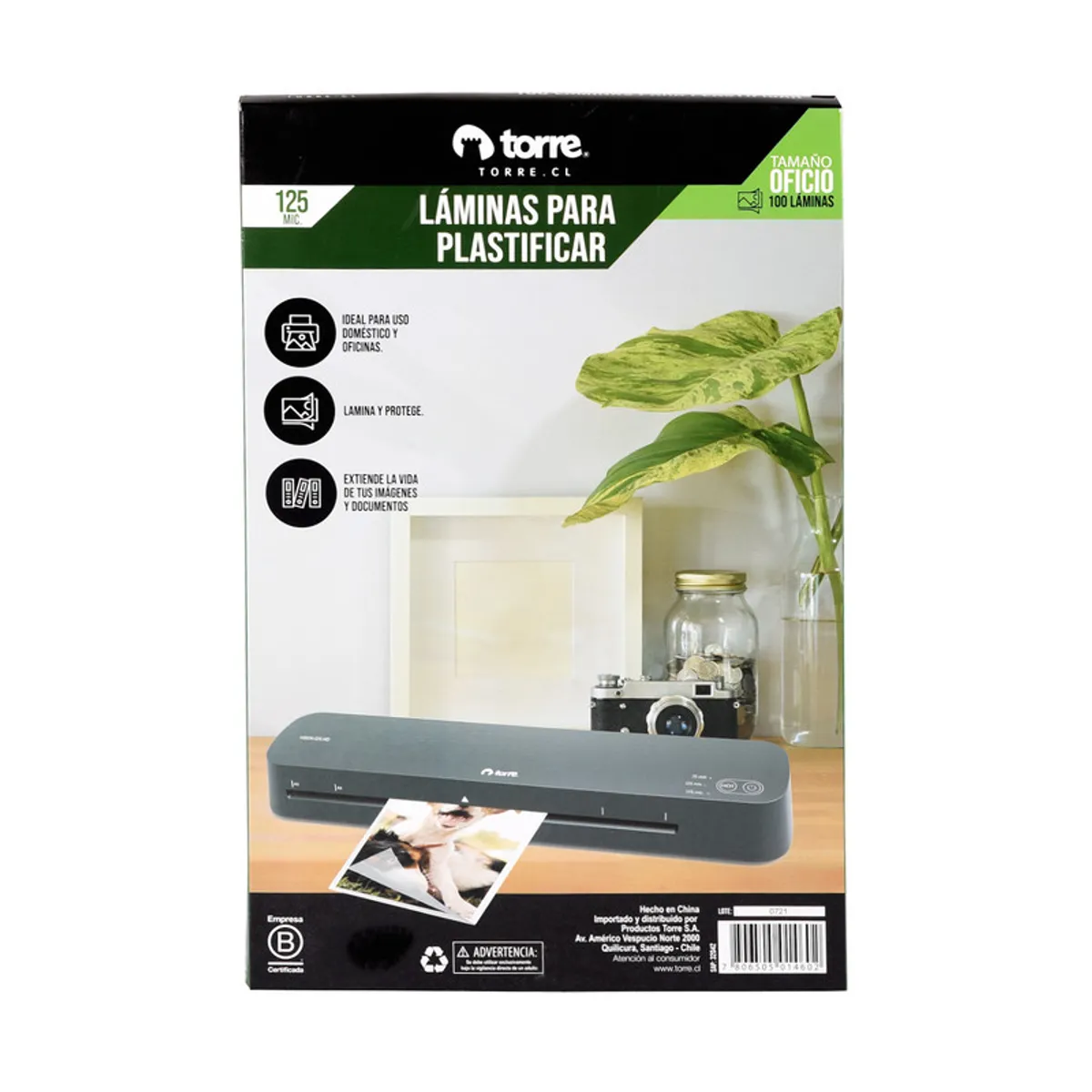 TORRE - Laminas Plastificar Oficio 125 Mic Torre 100 Uni