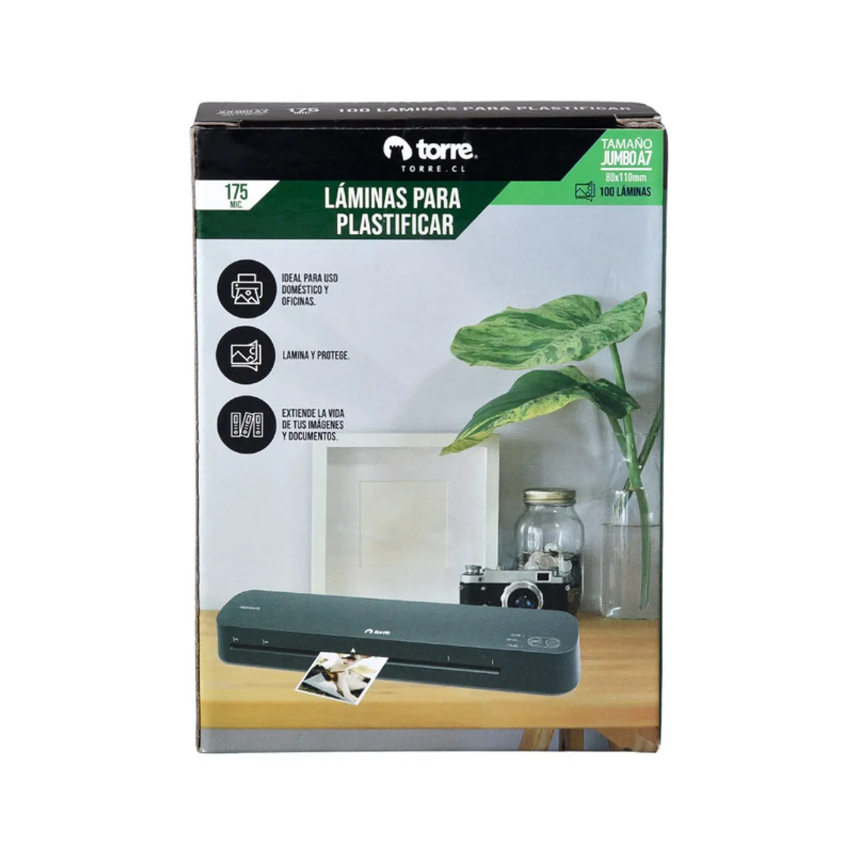 TORRE - Laminas Plastificar A7 80X110 125 Mic Torre 100 Uni