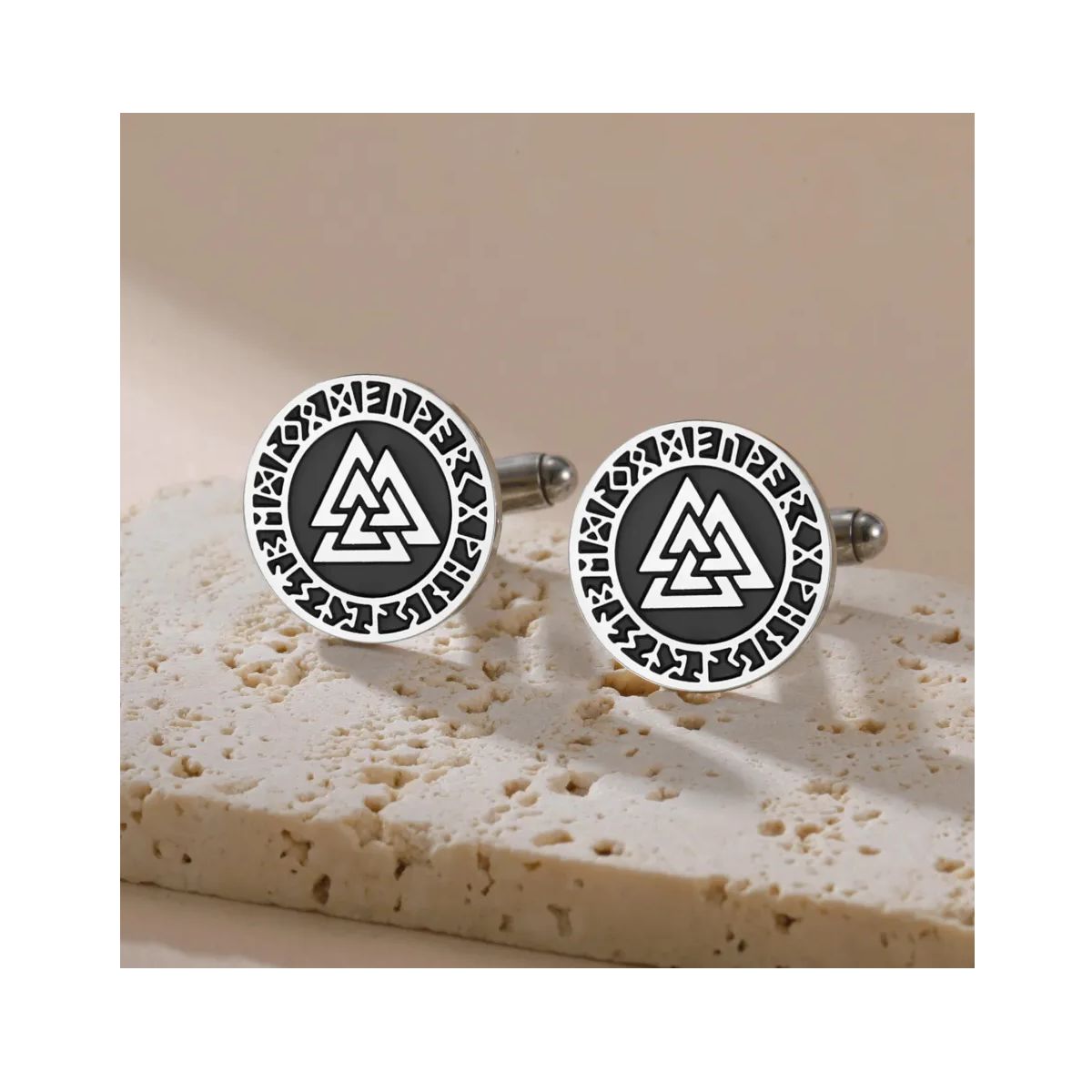 GENERICO - Colleras Gemelos Modelo Vikingo Valknut Para Ropa Camisa