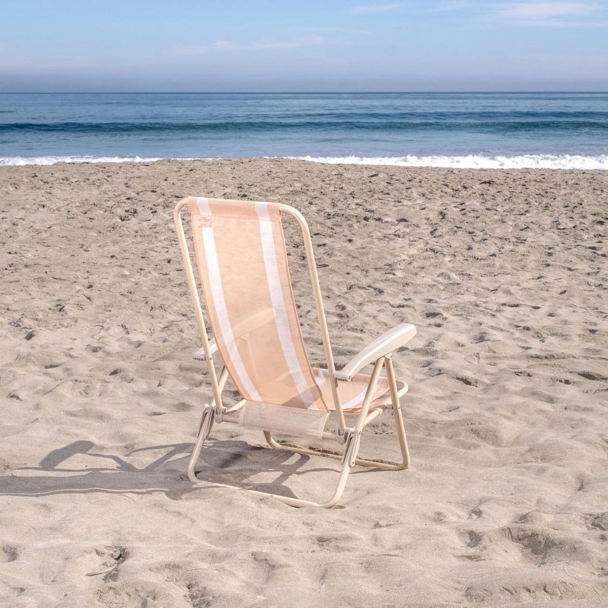 PUNTA - Sillas de playa plegable Blanca con 5 posiciones, tela lavable PUNTA