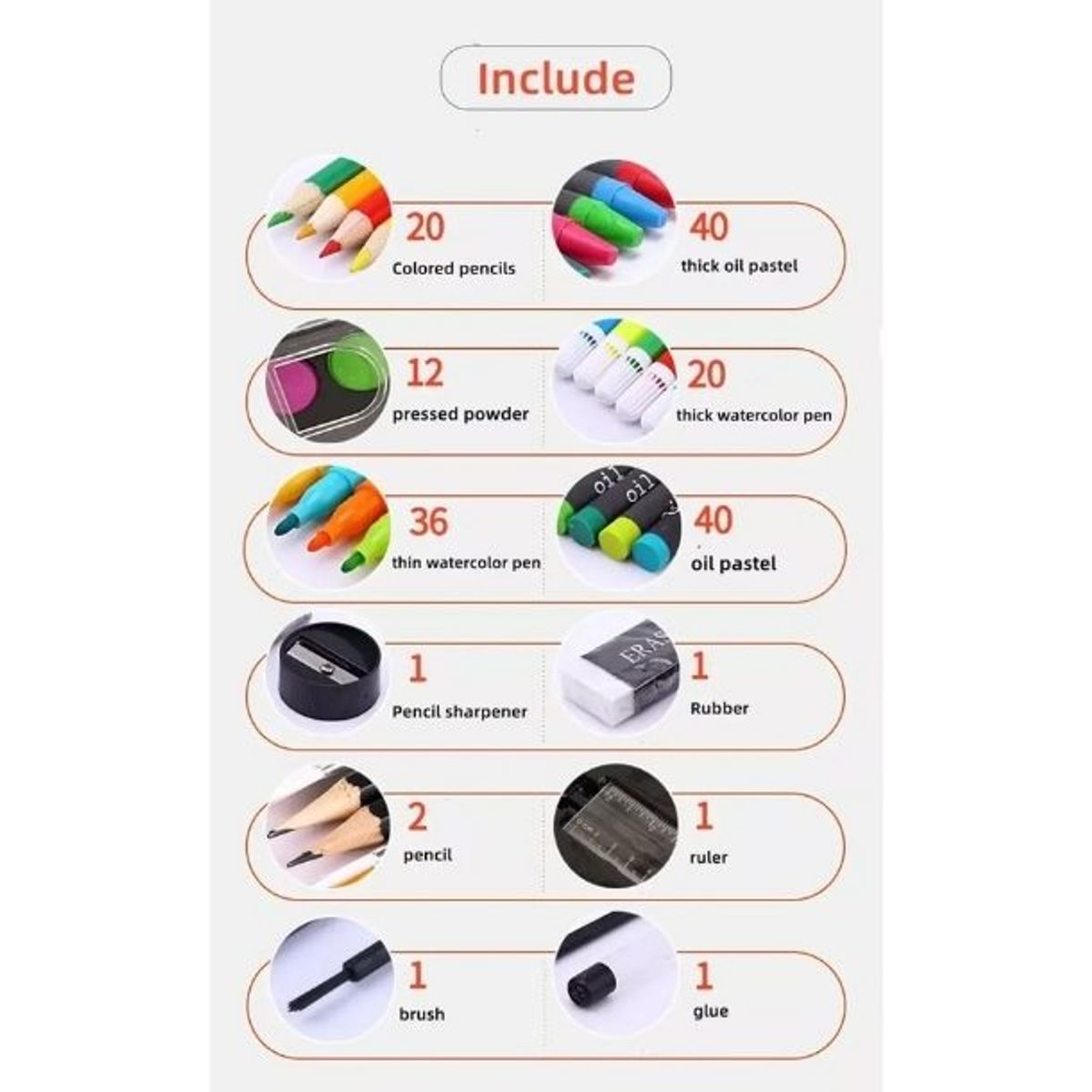 GENERICO - Maleta de Madera 180 Lápices Crayones Acuarela