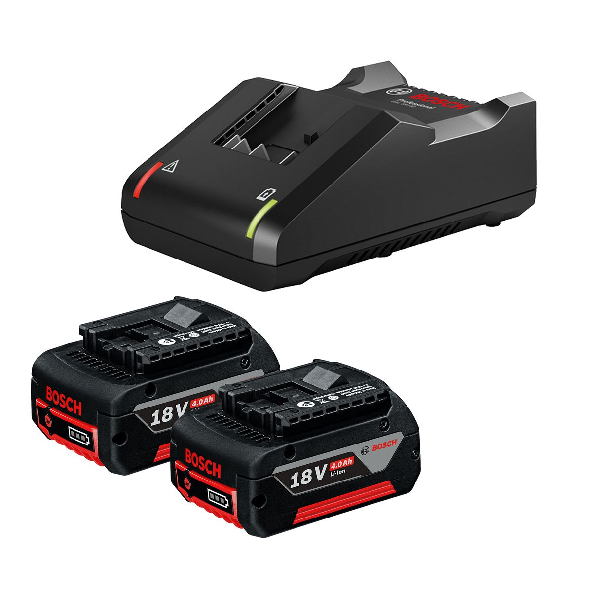 BOSCH - Starter Kit Bosch 2 Baterías 18V-4AH + Cargador 18V-40 Bosch