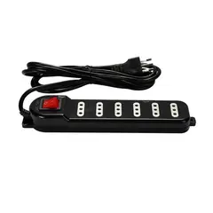 MACROTEL - Alargador Eléctrico 3 Mts 6 Pos Negro