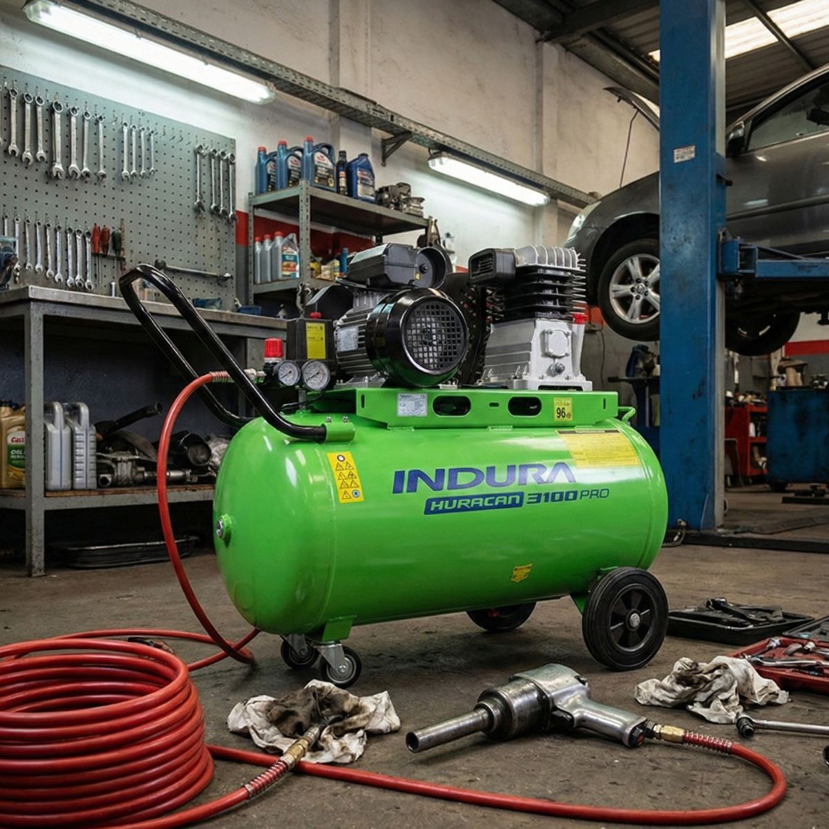 INDURA - Compresor de aire 100lt 3hp huracán 3100-Pro Indura