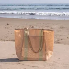 PUNTA - Bolso de Playa Menta con tela lavable