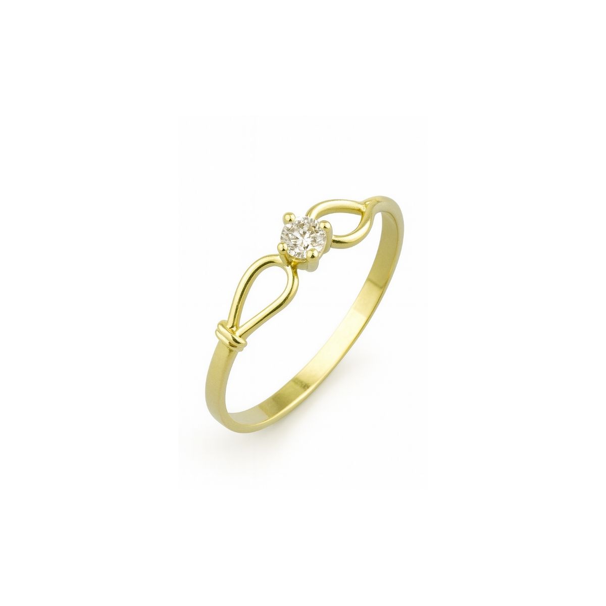 JB JOYAS BARON - Anillo Oro 18kt Platino Circonita Lazo Infinito