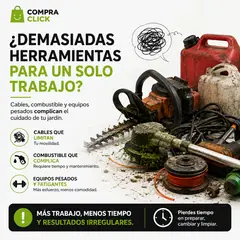 MOVI - Set de Jardinería Inalámbrico 3 en 1 con Cortadora de Césped Tijera de Podar y Mini Motosierra