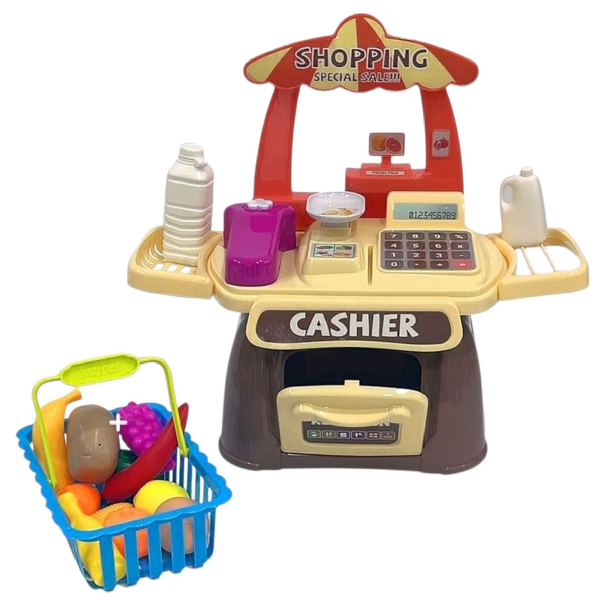 GENERICO - Juego de Caja Registradora y Supermercado con Accesorios