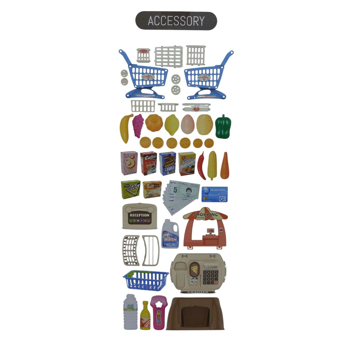 GENERICO - Juego de Caja Registradora y Supermercado con Accesorios