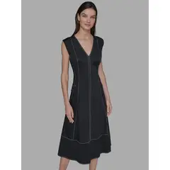 KARL LAGERFELD - Vestido midi de manga corta