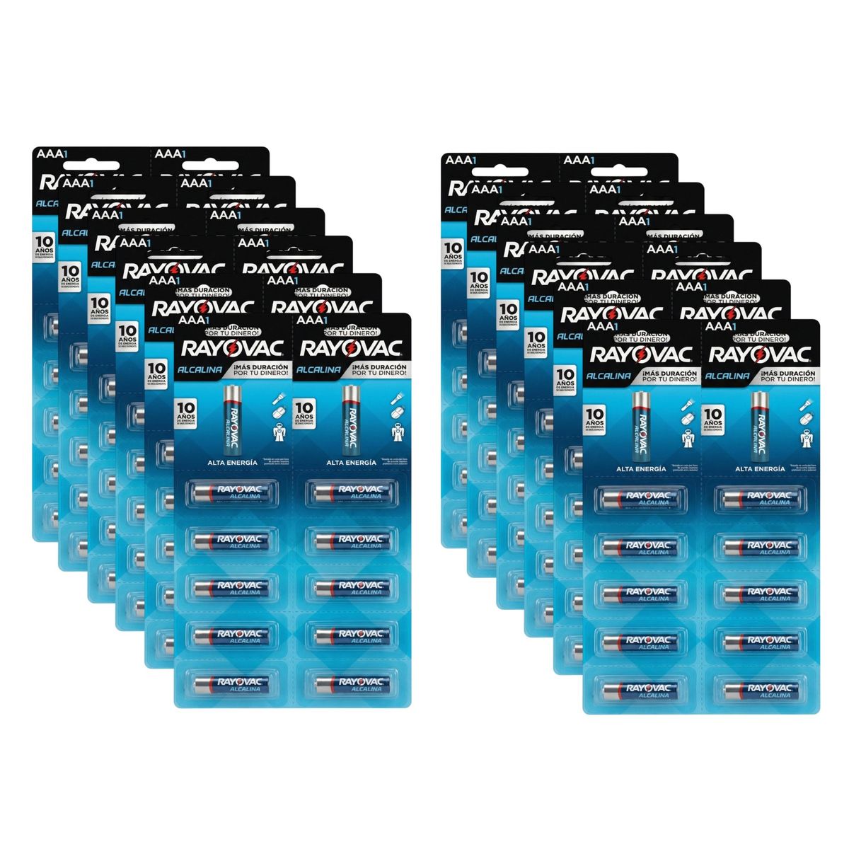 RAYOVAC - Pack 120 Pilas Rayovac Aaa Alcalinas 1.5v Tira Caja 120un