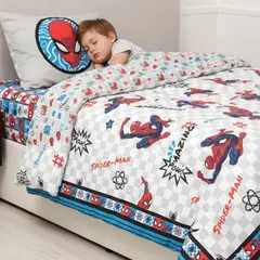 MASHINI - Plumón Spiderman Letras Reversible 1,5 Plazas + Funda Almohada