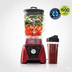 OSTER - Licuadora Xpert Series™ roja con control de textura y un Blend N Go BLST3BRPG