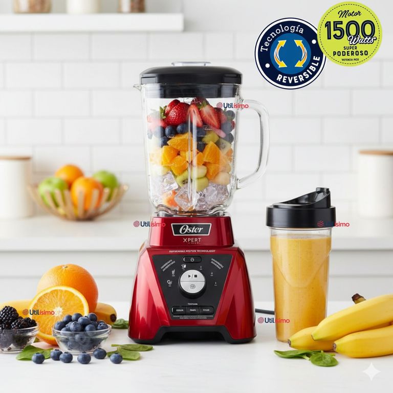 Licuadora Xpert Series™ roja con control de textura y un Blend N Go BLST3BRPG