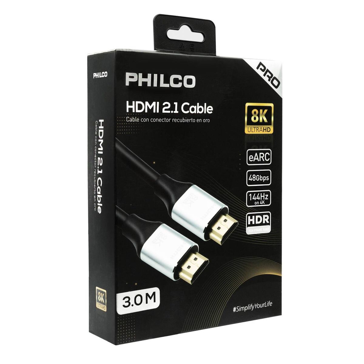 PHILCO - Cable HDMI 2.1 3.0m 8K60Hz, 4K144Hz