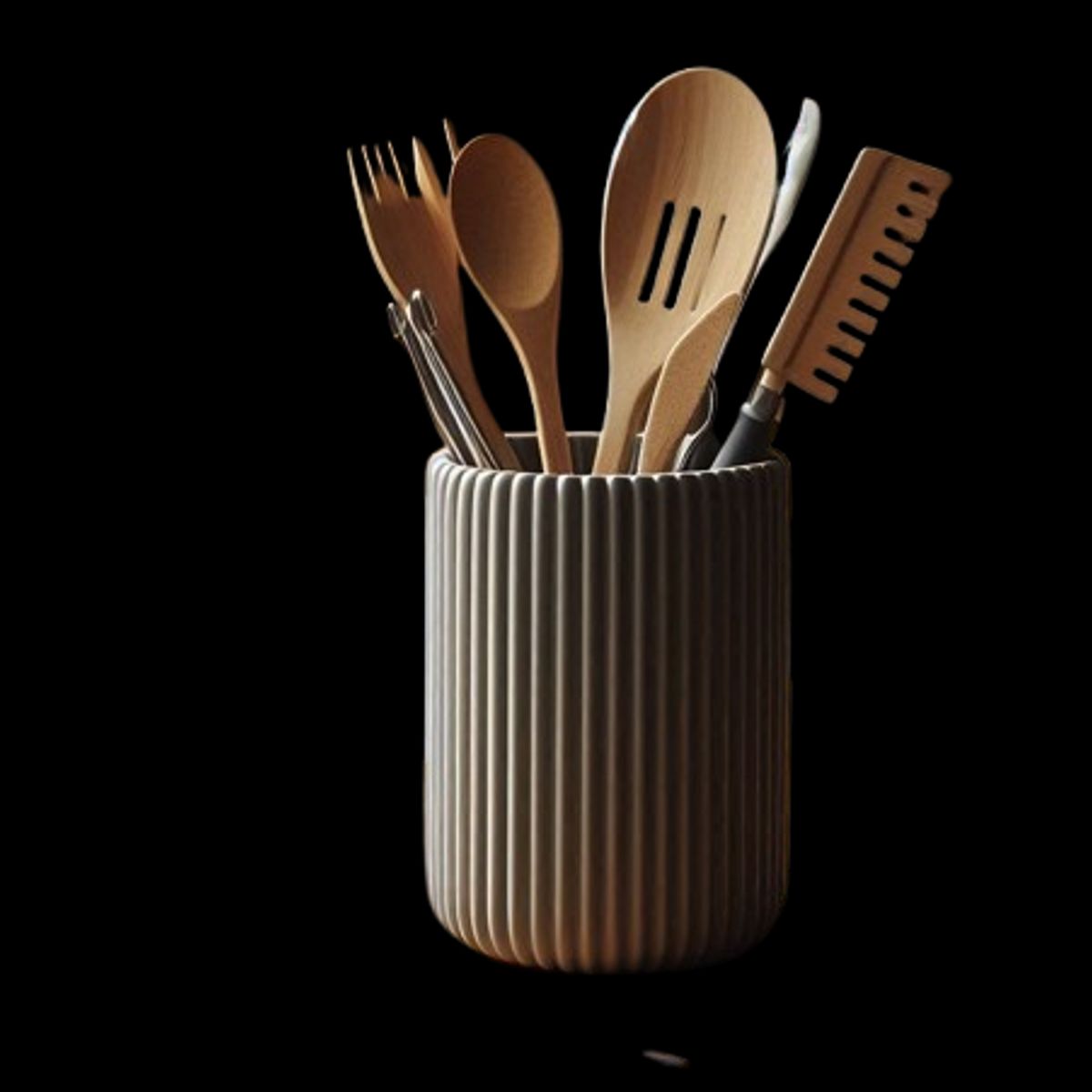 GENERICO - Decoración Cocina - Porta Utensilios Gris Oscuro