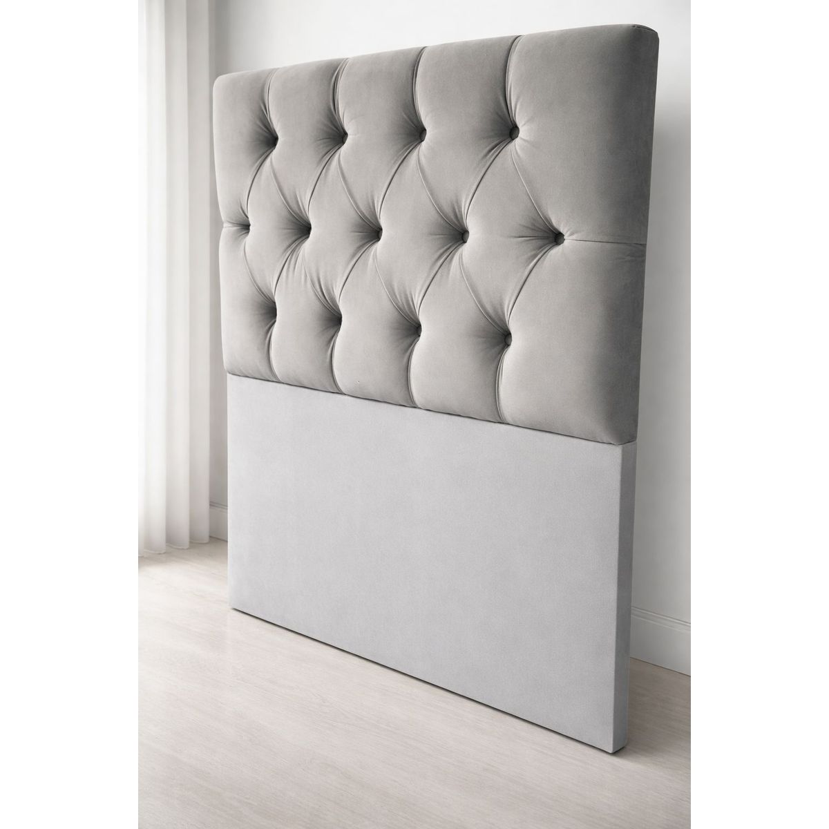 GENERICO - Respaldo Cama Plaza y Media Tapizado en Felpa Color Gris