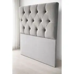 GENERICO - Respaldo Cama Plaza y Media Tapizado en Felpa Color Gris