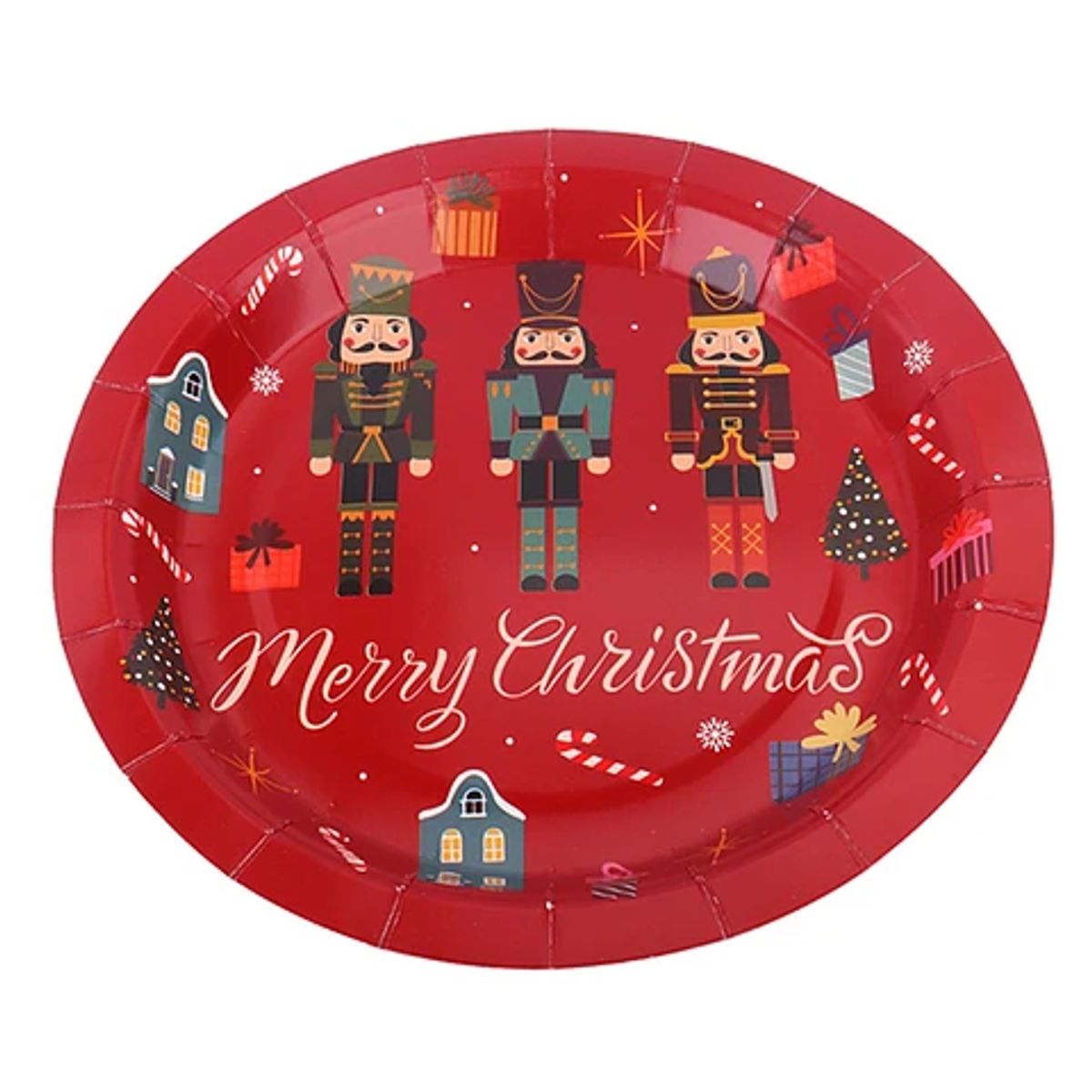 GENERICO - Platos de carton navideños 18cm 6pcs