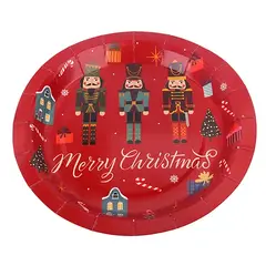 GENERICO - Platos de carton navideños 18cm 6pcs