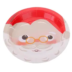 GENERICO - Platos de carton navideños 18cm 6pcs