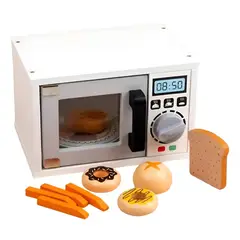 GENERICO - Kit Microondas De Madera 10 Piezas Juguete Juego Niños
