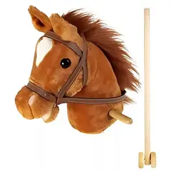 GENERICO - Caballo Bastón de Madera con Sonido Café