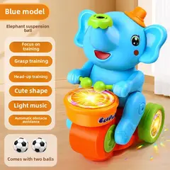 DANWEILE - Juguete musical de elefante caminante para niños-Azul