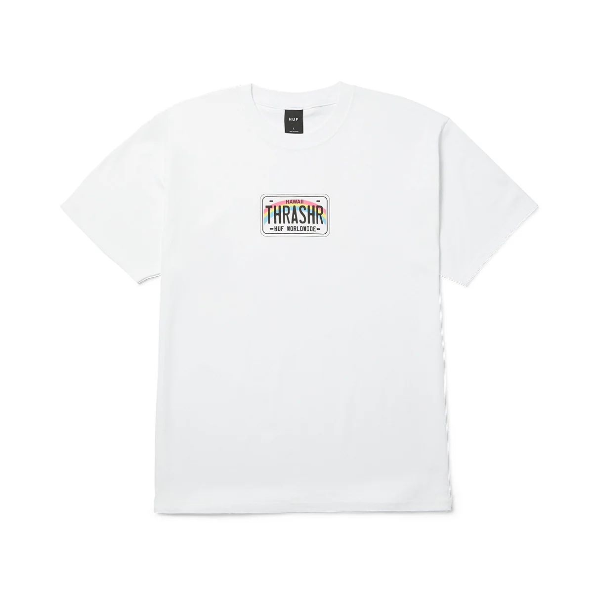 HUF - Polera HUF X THRASHER License Plate SS Tee White