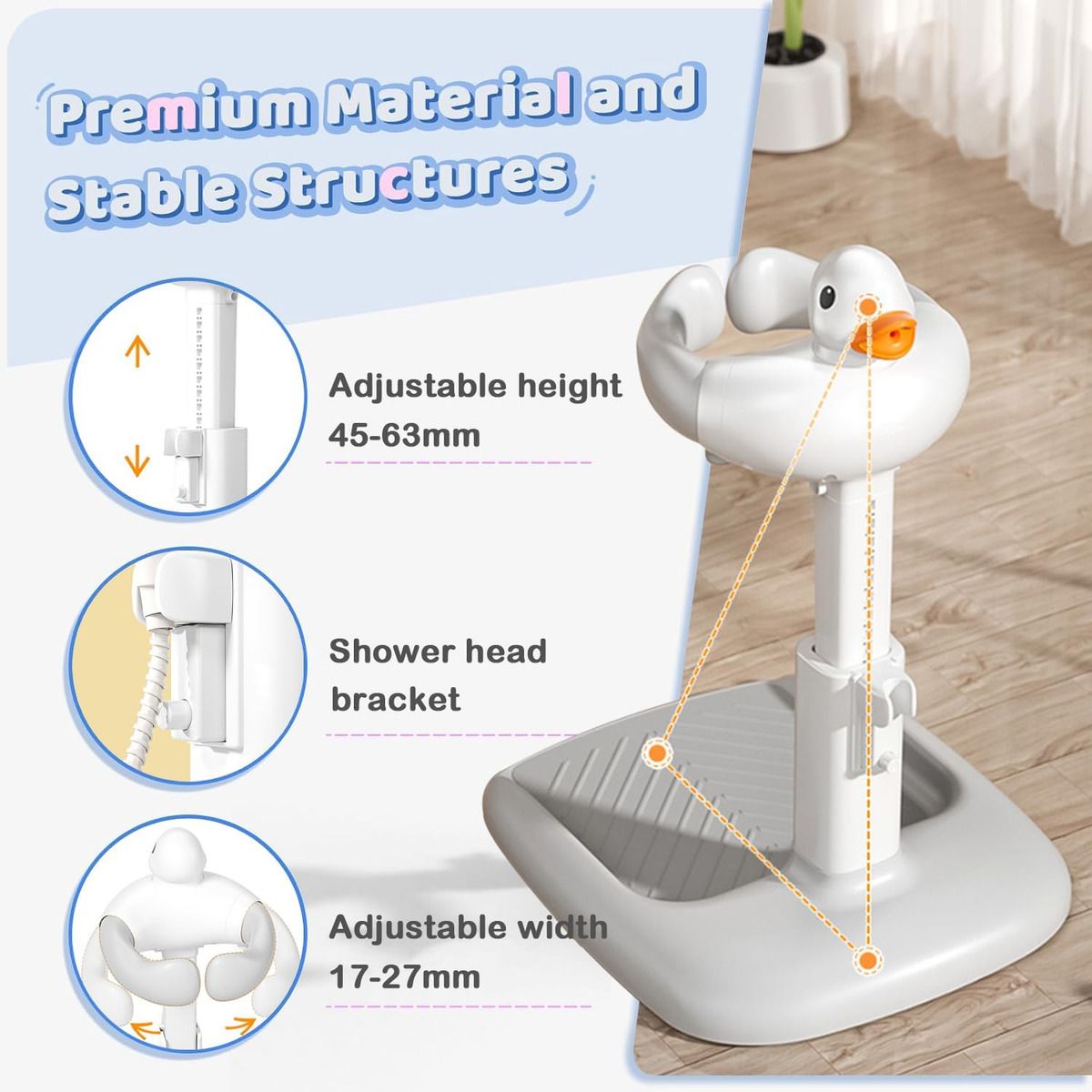 BLLOQ - Soporte De Bañera Plegable Para Bebé Con Taburete