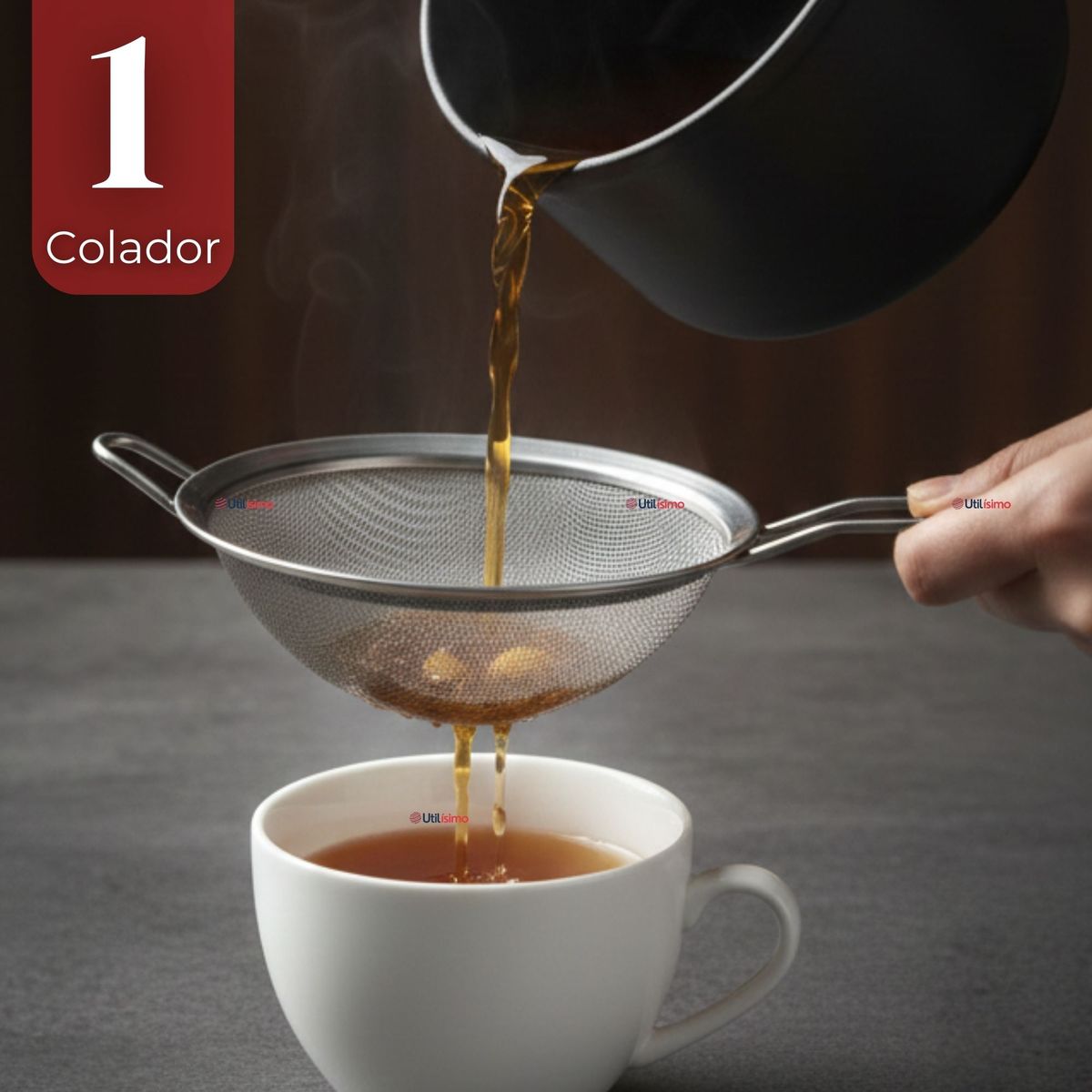 UTILISIMO - Colador Multiuso 12cm Acero Inoxidable Repostería Cocina