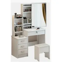 ANYHOGAR - Tocador Multifuncional Con Espejo Incorporado Y Taburete