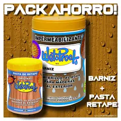 WETPROOF - BARNIZ MADERA EXTERIOR WET PROOF® HABAN 1-4 GL + PASTA DE RETAPE WET PROOF® HABAN 1-2 KG PACK AHORRO
