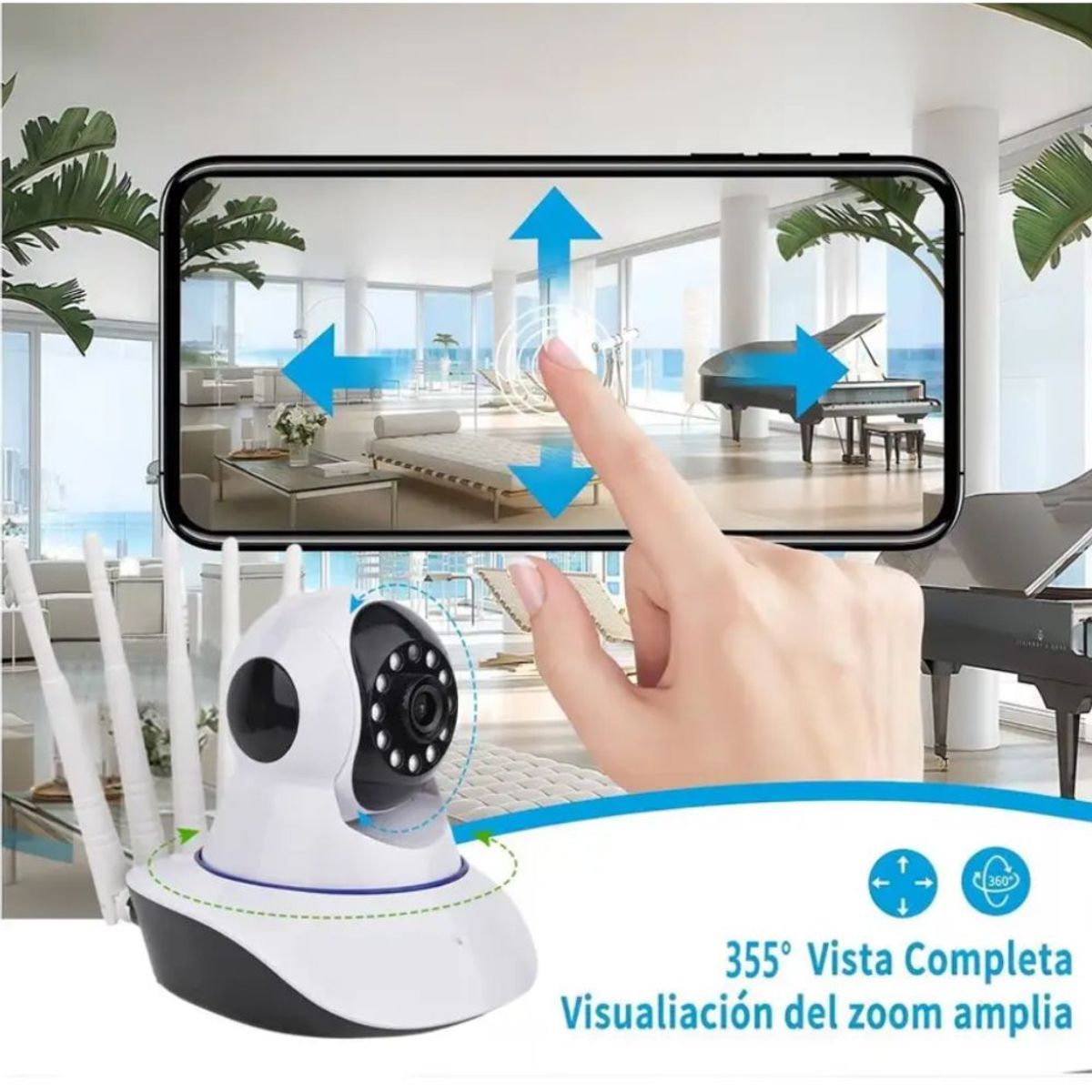 MOVI - Cámara de seguridad WI FI Vision nocturna HD 360°