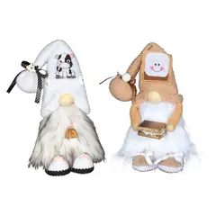 GANGLIAN - 2 Pzs Vaca Rudolph 27cm con Cascabel y Pastel, Decoración Primavera San Valentín, Regalo Oficina Hogar Divertido