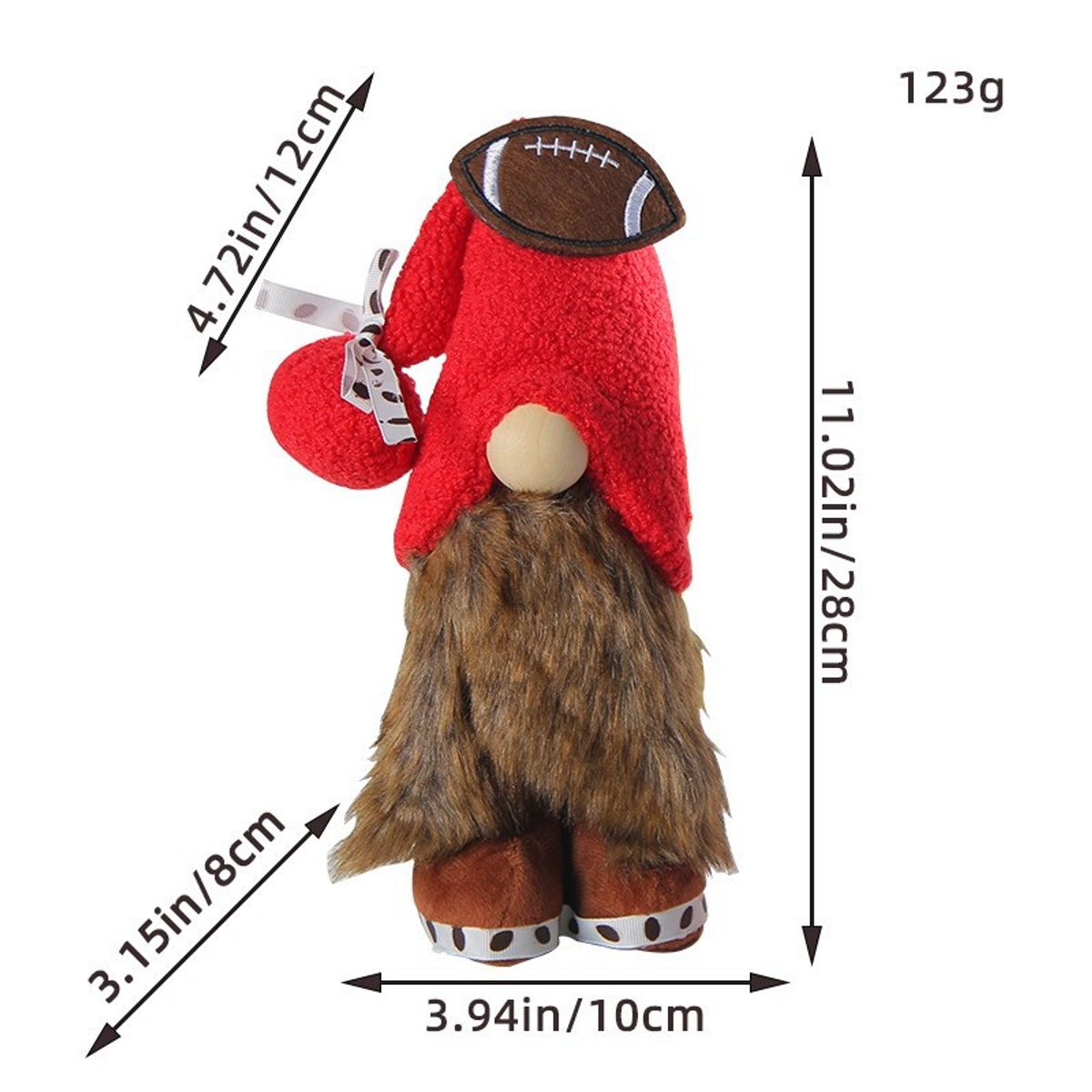 GANGLIAN - 1 Pzs Figura Béisbol No Rostro 28cm, Azul y Rojo, Poliéster, Decoración Todo el Año, Regalo Fiesta Deportiva