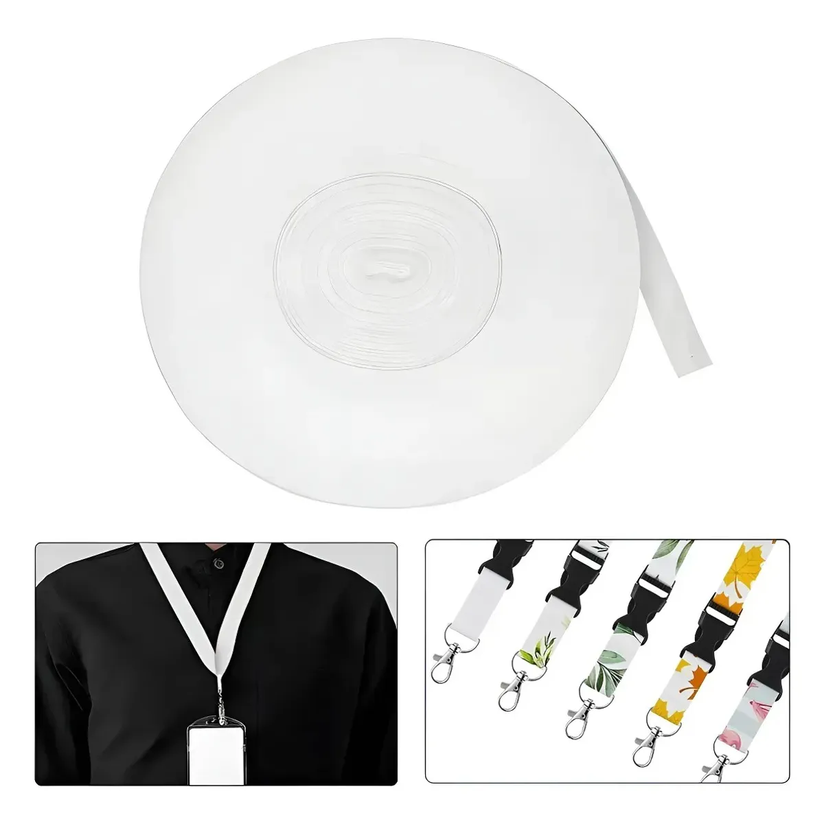 KUANGYE - Cinta Para Sublimar Lanyard 2 Cm Blanco 100 Metros