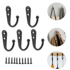 EINICIO - 5 Piezas Perchero Para Pared Ganchos Vintage Para Hogar Baño-Negro
