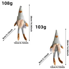 GANGLIAN - 2 Pzs Figura Alta 38cm Gris, Gorro Corazón y Taza Café, Poliéster, Decoración Pareja Todo el Año, Regalo San Valentín