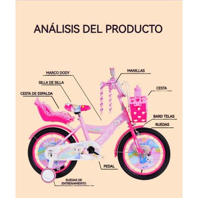 Imagen 2 del producto Bicicleta Aro 16 Infantil Bike Con Ruedas De Aprendizaje