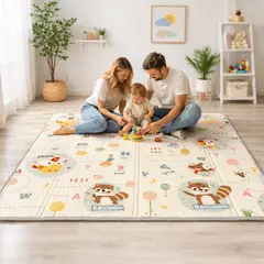 SENSIBLUE - Alfombra Antigolpes para Bebé Extra Gruesa 200x180x2 cm Reversible y Plegable