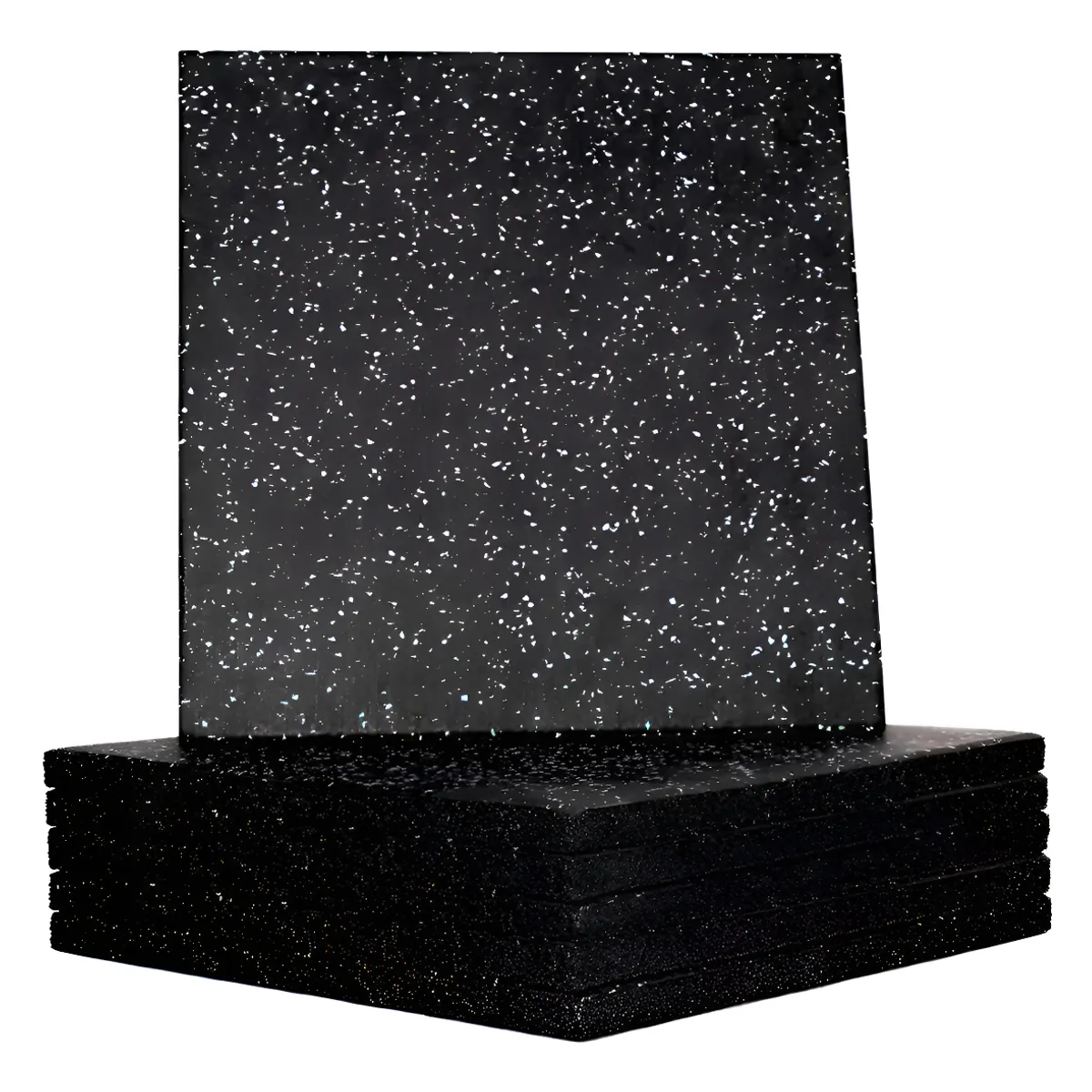 EASY FIT - Pack 4 Piso De Caucho Gimnasio 50x50x15 Cm Gym Color Negro