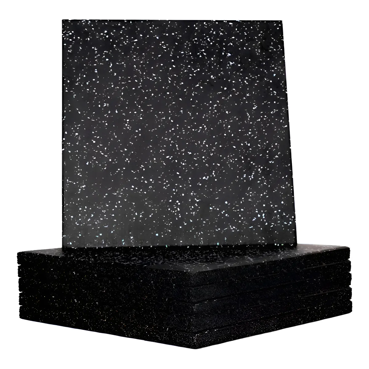 EASY FIT - Pack 4 Piso De Caucho Gimnasio 50x50x15 Cm Gym Color Negro