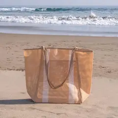 PUNTA - Bolso de Playa Blanco con tela lavable