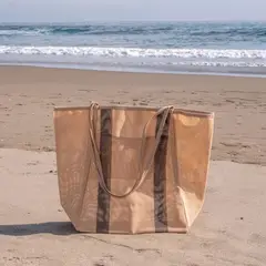 PUNTA - Bolso de Playa Negro con tela lavable