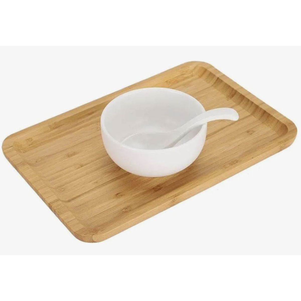 OKAY - Bandeja De Bambu Para Servir Rectangula Tabla Multiuso 14x24