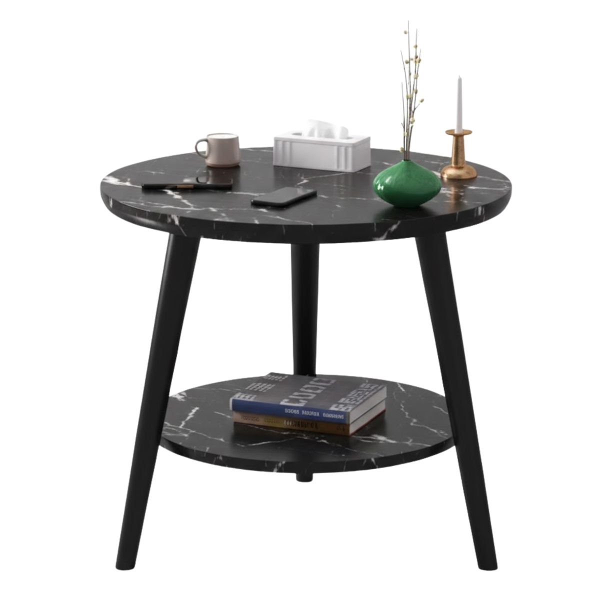 CRUSEC - Mesa De Centro Con Diseño Nórdico 60x60x52cm