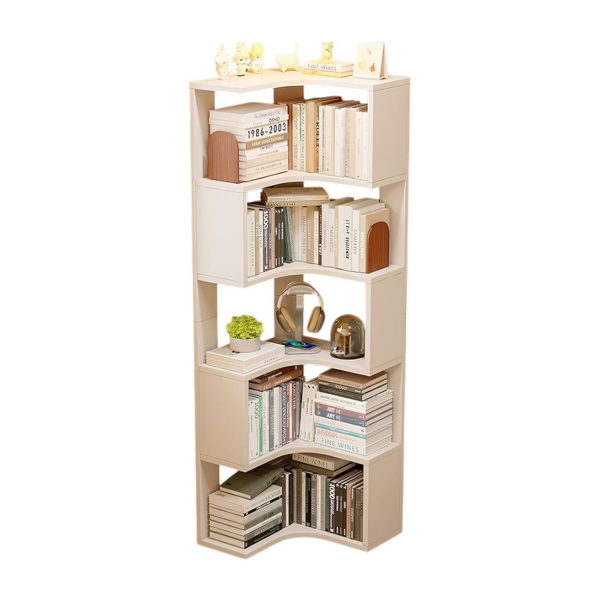 LUBABYCAS - Biblioteca Librero Estantería Blanco 5 Niveles 170cm Ranger